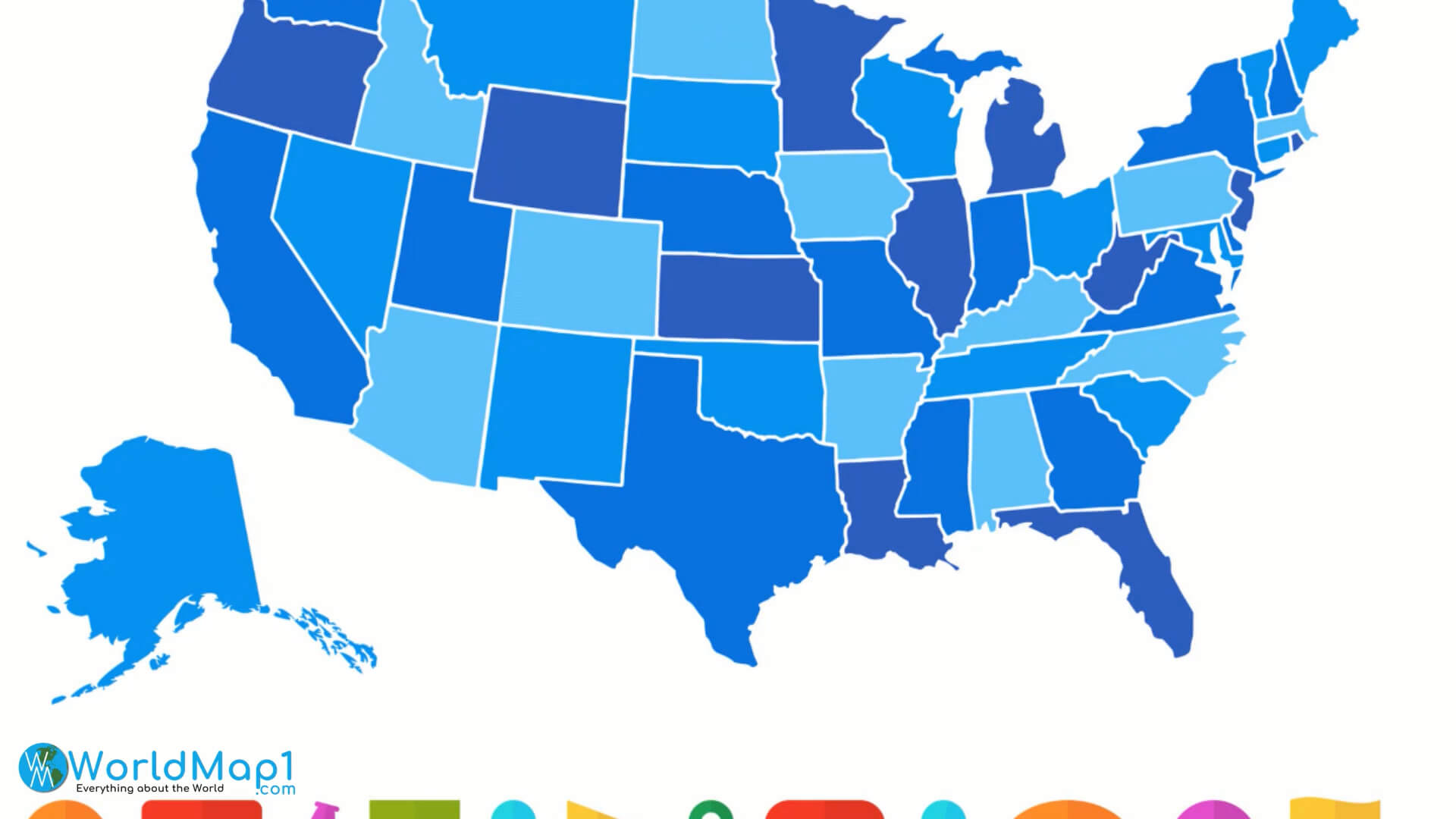 United States Map Blue